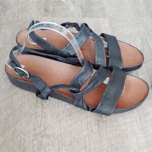 Naya Leather Black Strappy Sandals Brittany Size 12